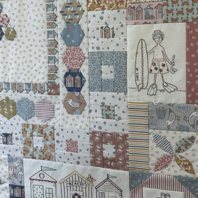 TBH-, Happy Travels Quilt Pattern by the Birdhouse, Finished size is 49" square