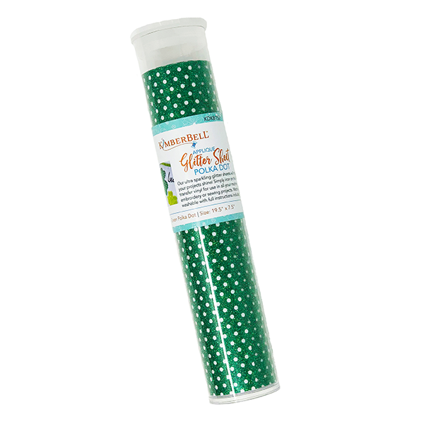 Applique Glitter Sheet - Green Polka Dot