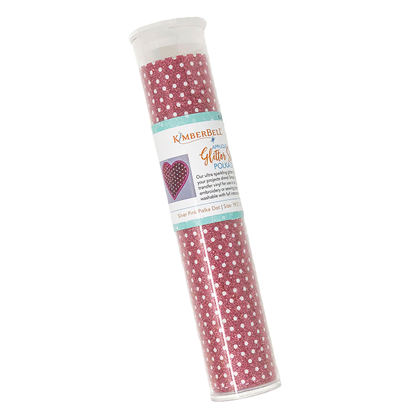 KDKB154, Applique Glitter Sheet - Silver Pink Polka Dot