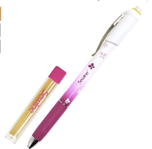  FAB50040, Yellow Sewline Fabric Pencil  with reflill