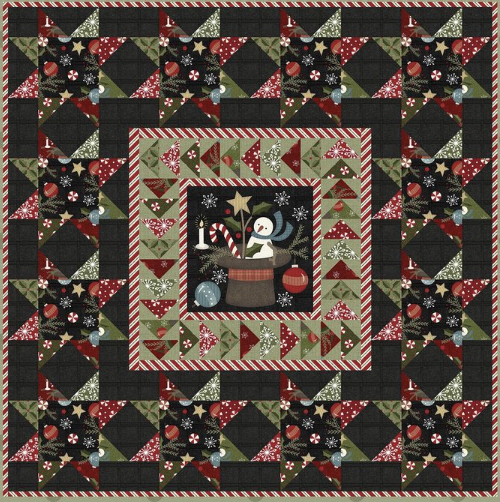 KIT-2101, Merry Snow Days, including Pattern, fabric for top and binding, finished size 49" x 48"