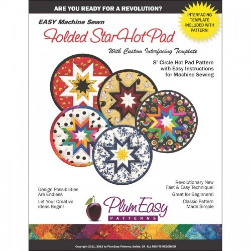 PEP101, Pattern for Folded Star Hot Pad with Custom Interfacing Template (english)