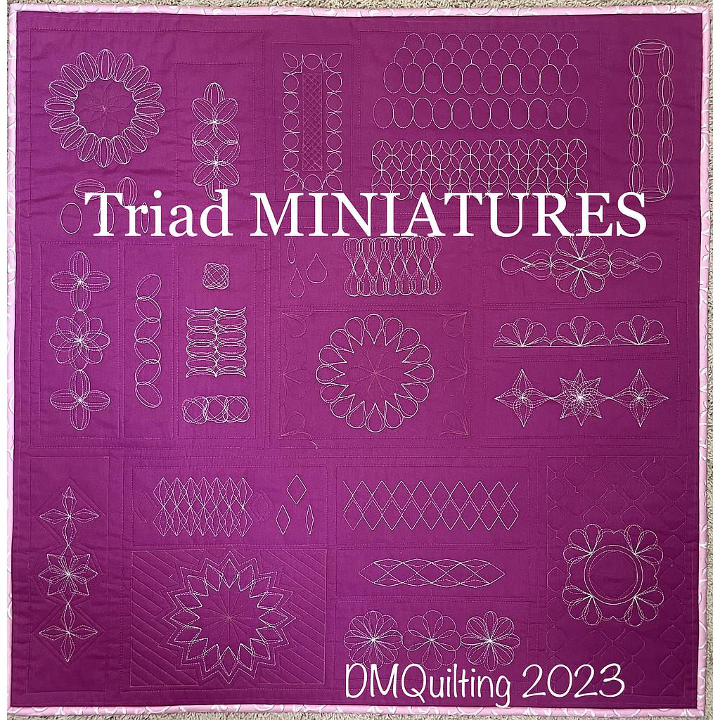 DT-DMQTMSET-HS, DMQUILTING TRIAD MINIATURES 3PC TEMPLATE SETS, High Shank