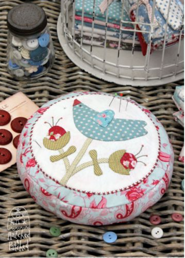 HP-F044, Pattern, Lilly's Bluebird Pincushion by Anni Downs