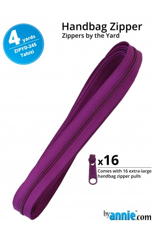 ZIPYD-245-TAHITI, Zippers Tahiti, 4 yards (3,6 meter) 16 extra large zipper pulls ByAnnie