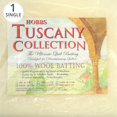HOBTW60, Throw, TUSCANY WOOL BATTING 60"x60"