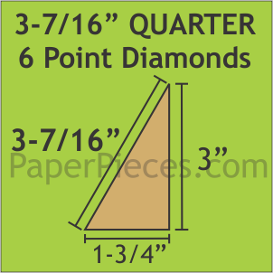 3 7/16" Quarter 60 Degree Diamonds, 60 Pieces