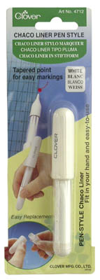 CLO4712, CLOVER, Chaco Liner Pen, White (1pc) 
