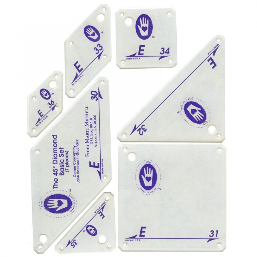 Template Set E- The 45° Diamond Basic Set by Marti Michell