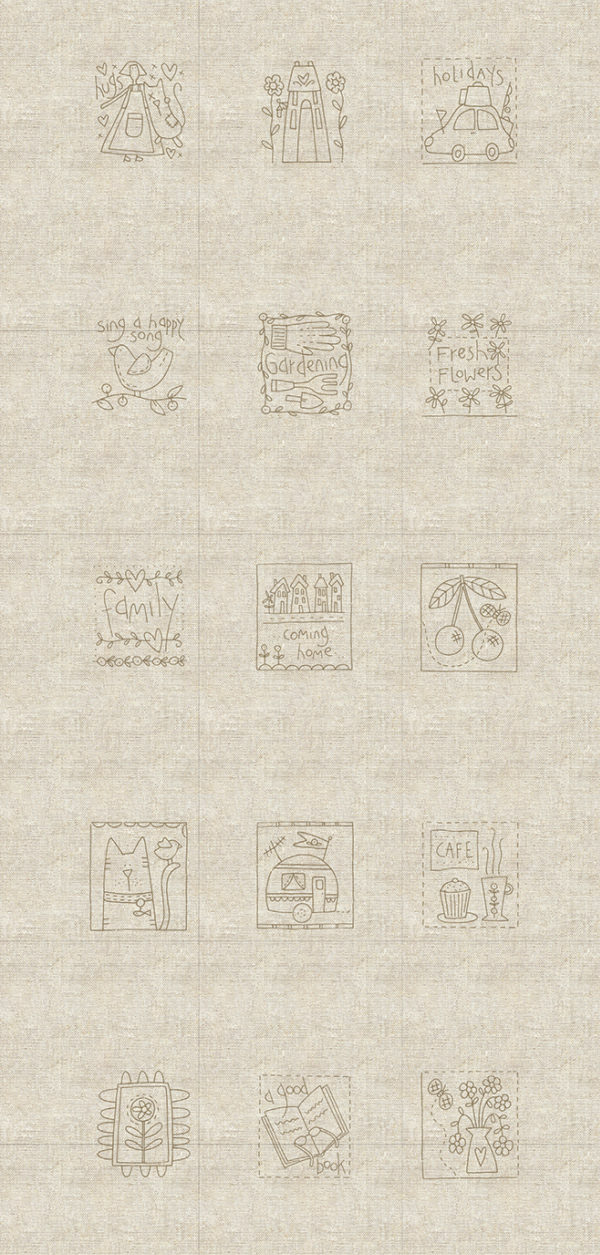 DV3286PANEL, Heartstrings (30 cm x 140 cm) 30 Stitcheries