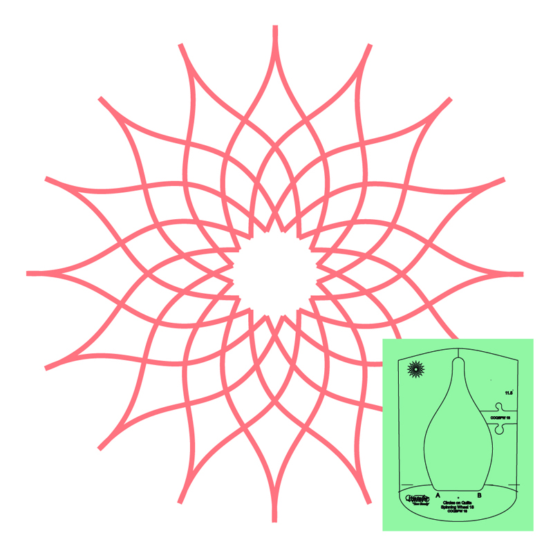 WT-COQSPW-18-HS, Circles on Quilts Spinning Wheel 11,5" High Shank