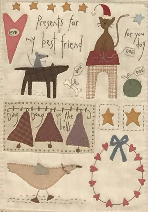 HP-BOM4-THESANTA, Block of the month The Santa, The Tree, The Turkey & Me, Block 4 (of 7), (finished size complete quilt 36.5”x41.5”)