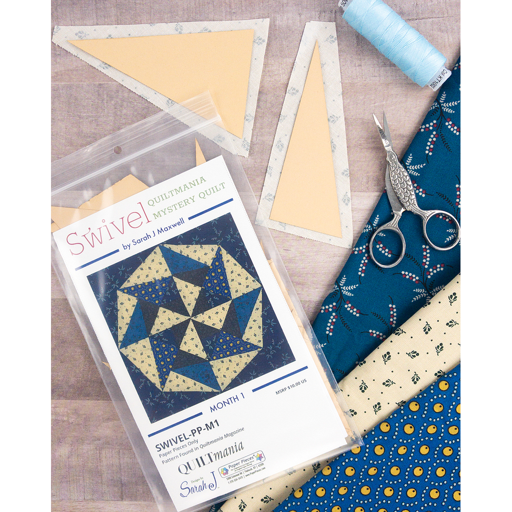 SWIVEL-PP-M6, Swivel QuiltMania Mystery Quilt, Month 6 Paper Pieces