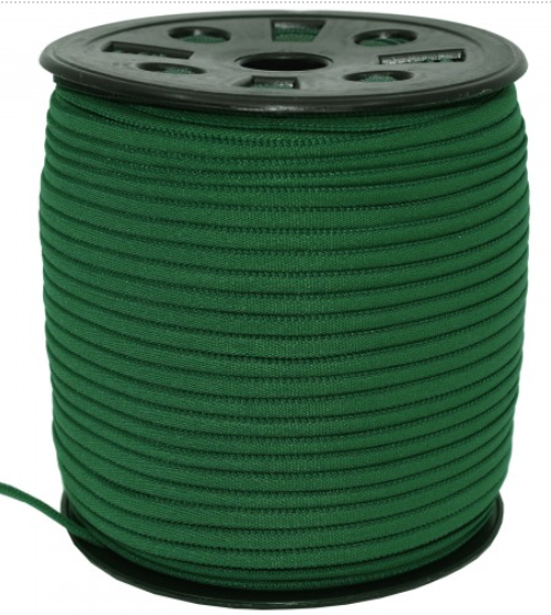 GANEL-NB-DAG, Banded Stretch Elastic, Dark Green- 1/6" x 100yds