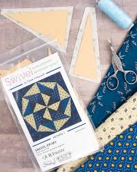 SWIVEL-ACR-M4, Swivel Mystery Quilt Acrylic Fabric Cutting Templates with 1/4" Seams and Marking Holes, month 4