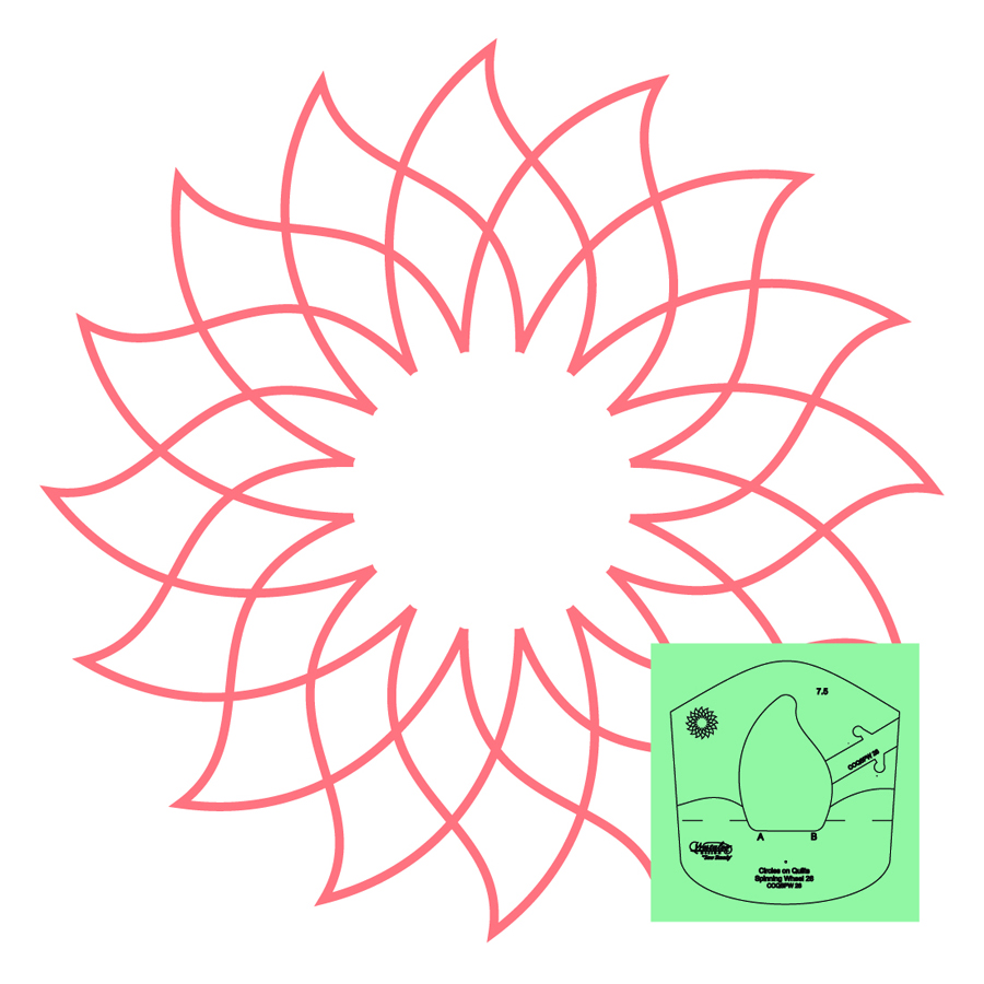 WT-COQSPW-26-HS, Westalee Design Circles on Quilts, Spinning Wheels 26, High Shank