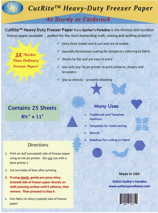 QPA27367, CutRite Heavy-Duty Freezer Paper 25 sheets, 8-1/2" x 11"