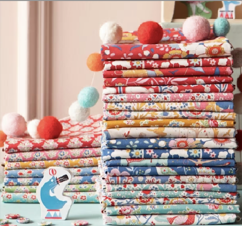 S&L-Fabric-Kit, 28 fatquarters (50 x 54 cm) for Sunshine & Lollipops BOM2024 by Anni Downs