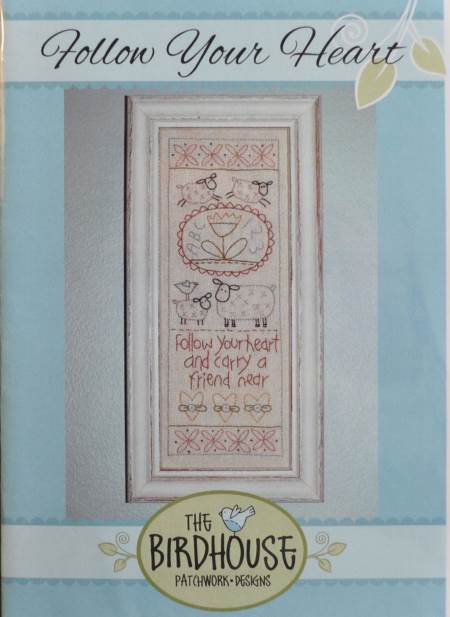 TBH-D313, Follow your Heart (3.5" x 10") Pre-printed Fabric and Pattern