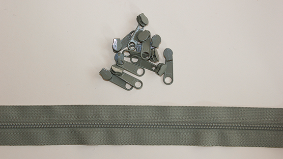 Zipper Small, 2 meter/10 sluiters, Antique Green / Antiek Groen