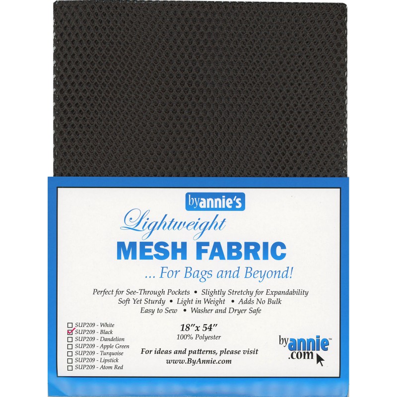 SUP209-BLACK, Mesh Black, 125 cm x 45 cm (18x54 inches) ByAnnie