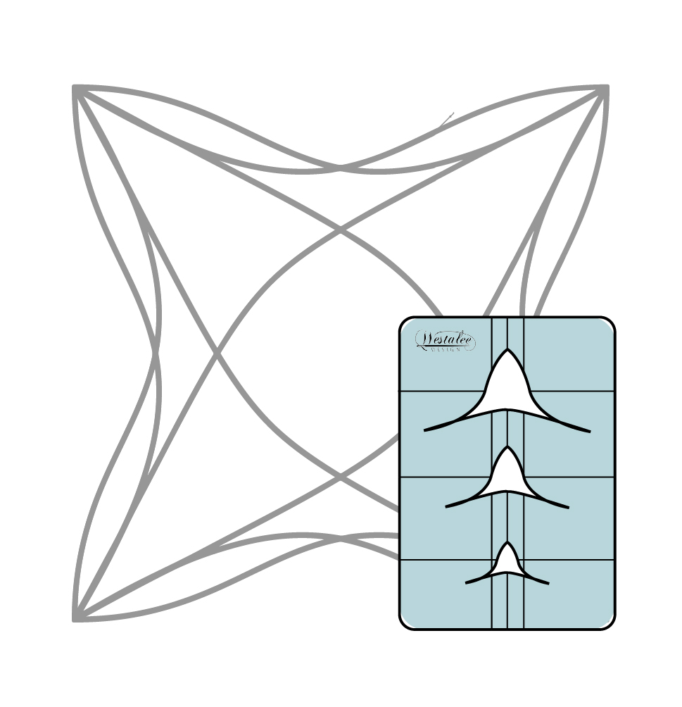 FLYING BELL CURVE TRIANGLE GATEWAY, MAKES 1", 1-1/2" AND 2" TRIANGLES Low Shank. Includes Free Pattern