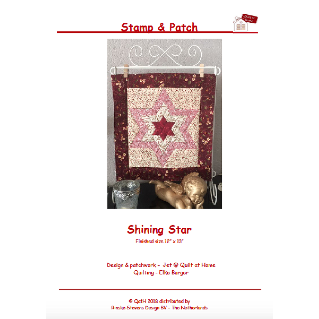 Pattern, Shining Star by Jet finished size 12" x 13"