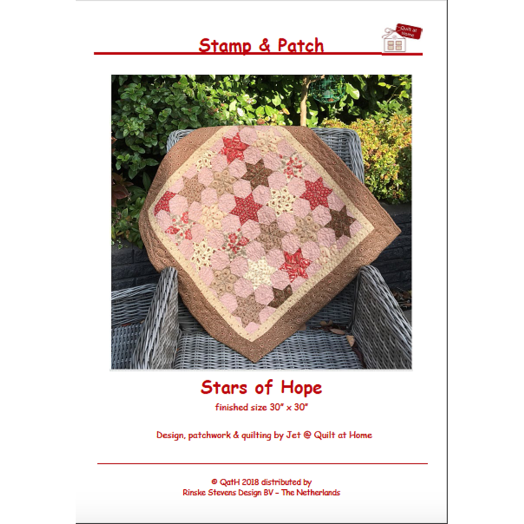 Pattern, Stars of Hope by Jet finished size 30" x 30"