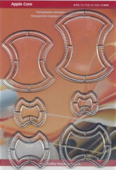 CRP0188, Set of Applecores in 6 sizes (3/4", 1", 1-1/2", 2", 2-1/2" and 3") - Quiltstamps