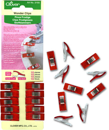 CLO3155, CLOVER, WONDER CLIPS SM 10ct RED, PK of 3EA