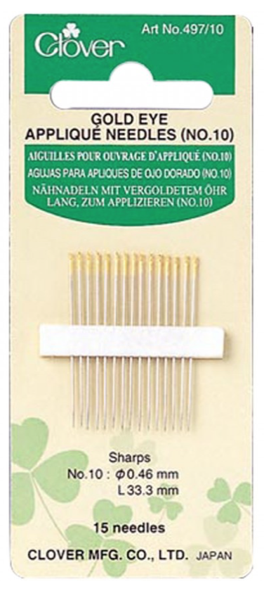 CLO497/10, CLOVER, Gold Eye Applique Size No. 10, PK of 12EA