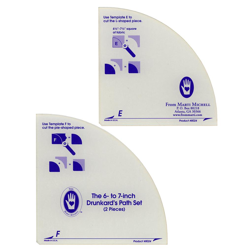 Large Drunkard's Path Template Set (6" and 7") by Marti Michell